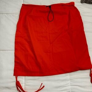 Drawstring ruched skirt